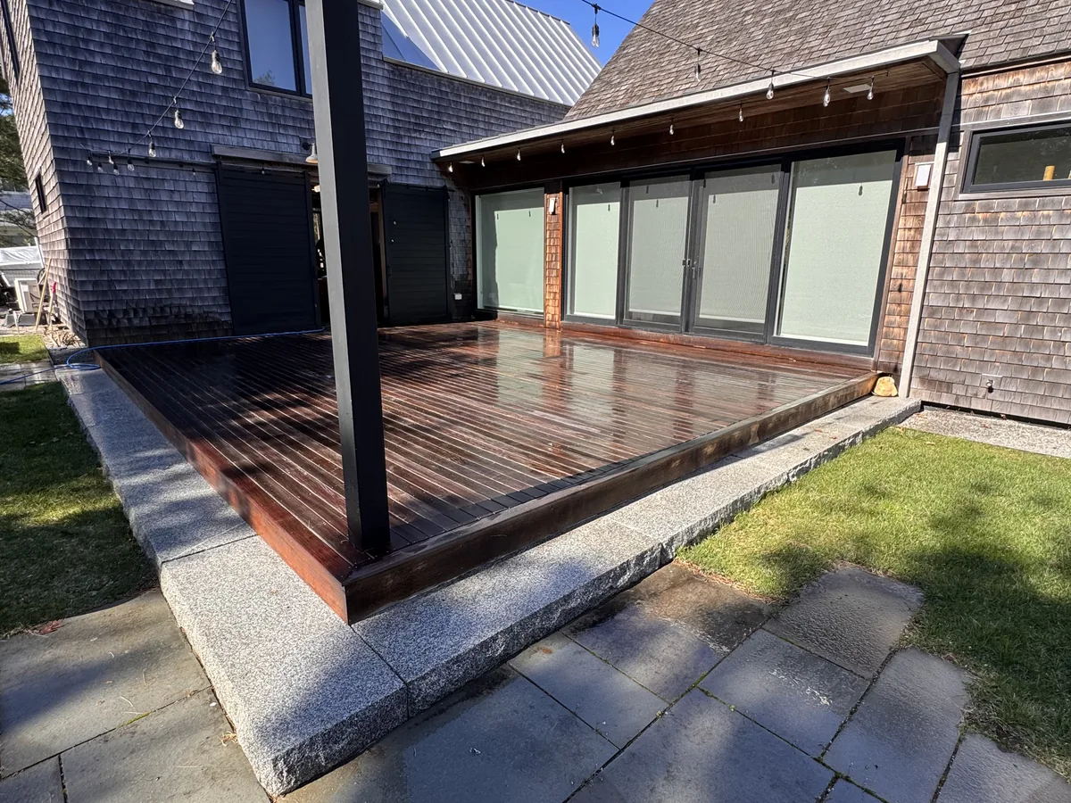 Deck and patio cleaning result by ClearView on Martha's Vineyard
