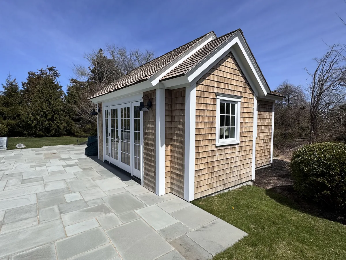 Stone patio cleaning result by ClearView on Martha's Vineyard